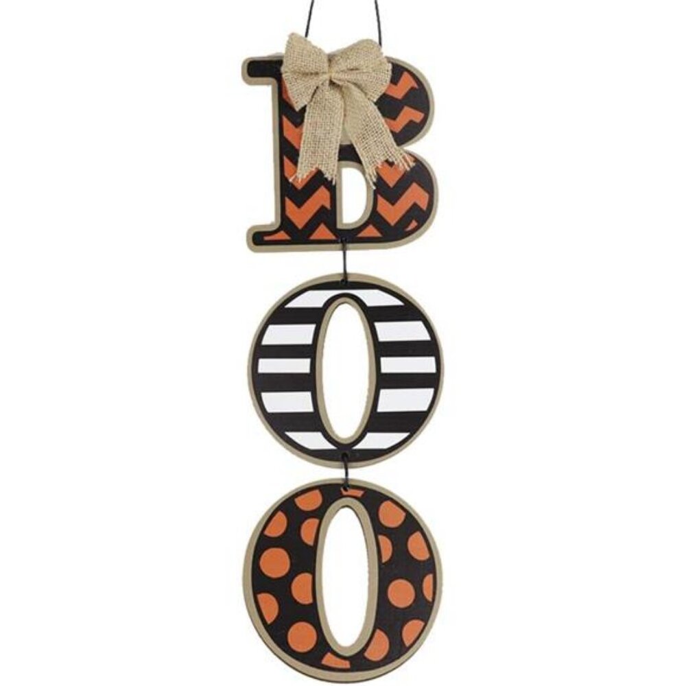 BOO Wall Sign - Halloween Door Decor, Festive Wall Hanging